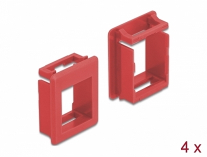 Picture of Delock Keystone Holder for cases 4 pieces red