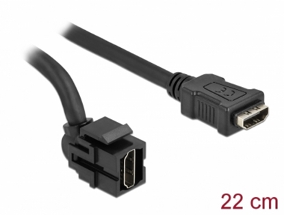 Picture of Delock Keystone Module HDMI female 250° > HDMI female with cable black