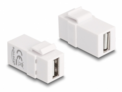 Picture of Delock Keystone Module USB 2.0 A female to USB 2.0 A female white