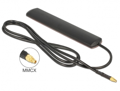 Attēls no Delock LTE Antenna MMCX Plug 3 dBi omnidirectional fixed black adhesive mounting