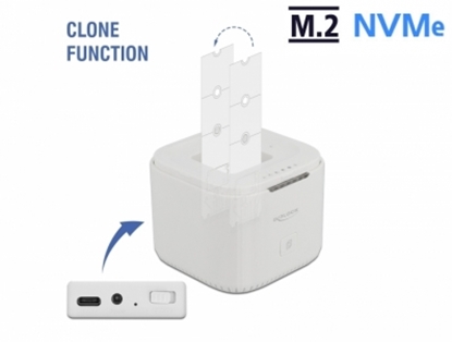 Attēls no Delock M.2 Docking Station for 2 x M.2 NVMe PCIe SSD with Clone function