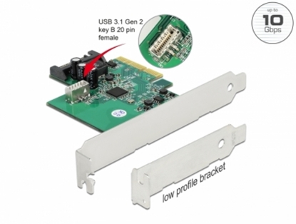 Изображение Delock PCI Express Card to 1 x internal USB 3.2 Gen 2 key B 20 pin female