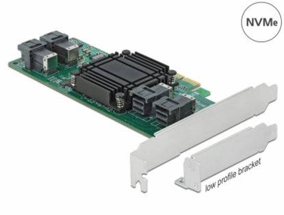 Изображение Delock PCI Express x8 Card to 4 x internal SFF-8643 NVMe - Low Profile Form Factor