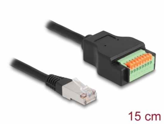 Изображение Delock RJ45 Cable Cat.5e plug to Terminal Block Adapter with push button 15 cm
