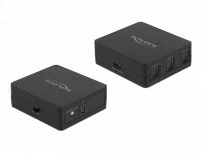 Attēls no Delock S/PDIF TOSLINK Switch 1 In 3 Out with USB Powered