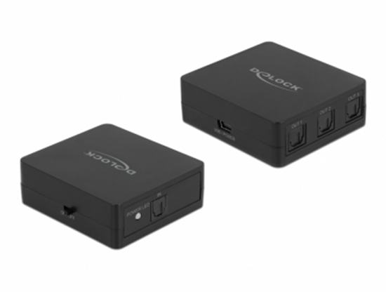 Picture of Delock S/PDIF TOSLINK Switch 1 In 3 Out with USB Powered