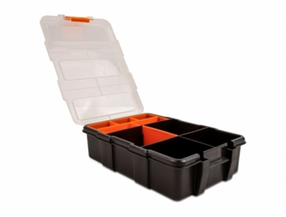 Attēls no Delock Sorting box with 11 compartments 220 x 155 x 60 mm orange / black