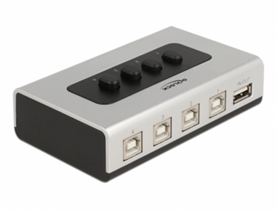 Picture of Delock Switch USB 2.0 with 4 x Type-B female to 1 x Type-A female manual bidirectional