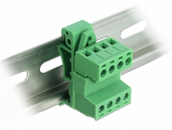 Picture of Delock Terminal Block Set for DIN Rail 4 pin with pitch 5.08 mm angled