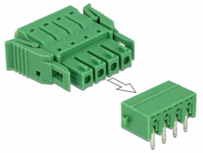 Picture of Delock Terminal block set for PCB 4 pin 3.81 mm pitch horizontal
