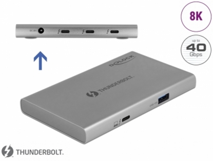 Picture of Delock Thunderbolt™ 4 Hub 3 Port with additional SuperSpeed USB 10 Gbps Type-A Port - 8K