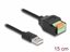 Picture of Delock USB 2.0 Cable Type-A male to Terminal Block Adapter with push button 15 cm