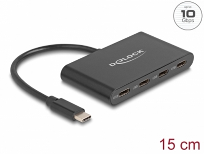 Изображение Delock USB 3.2 Gen 2 USB Type-C™ Hub with 4 x USB Type-C™ female – 10 Gbps