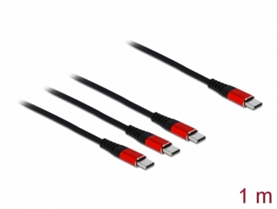 Picture of Delock USB Ladekabel 3 in 1 USB Type-C™ zu 3 x USB Type-C™ 1 m