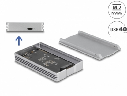 Attēls no Delock USB4™ 40 Gbps Enclosure for 1 x M.2 NVMe SSD - tool free