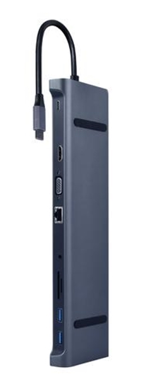 Picture of Dokstacija Gembird USB Type-C 10-in-1 Space Grey