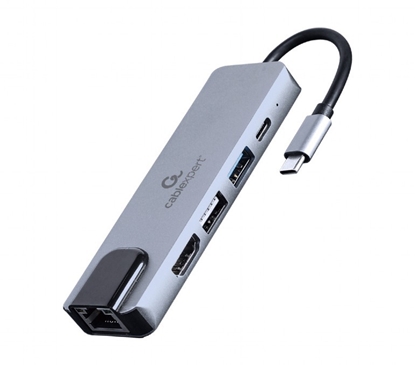 Picture of Dokstacija Gembird USB Type-C 5-in-1 Grey