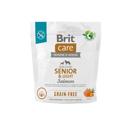 Attēls no Dry food for older dogs, all breeds (over 7 years of age) Brit Care Dog Grain-Free Senior&Light Salmon 1kg