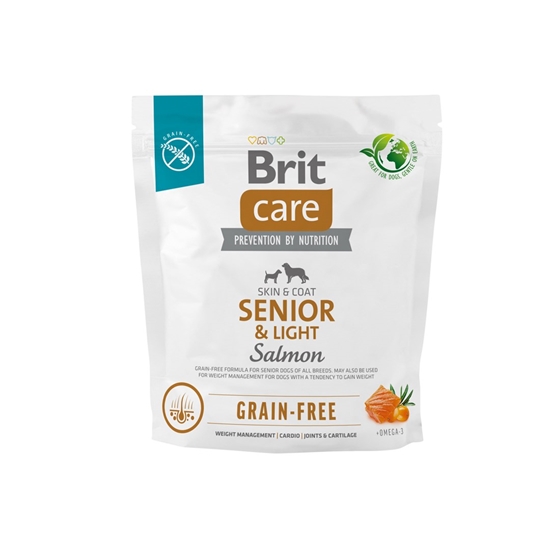Изображение Dry food for older dogs, all breeds (over 7 years of age) Brit Care Dog Grain-Free Senior&Light Salmon 1kg