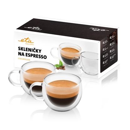 Изображение ETA | Espresso cups | ETA518091000 | For espresso coffee | Capacity  L | 2 pc(s) | Dishwasher proof | Glass