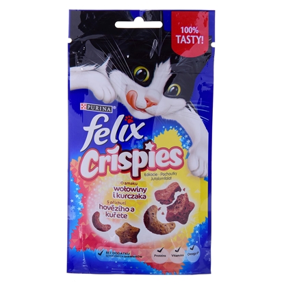 Attēls no FELIX Crispies Beef, Chicken - dry cat food - 45 g