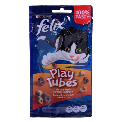 Attēls no FELIX Play Tubes Chicken, Liver - dry cat food - 50 g