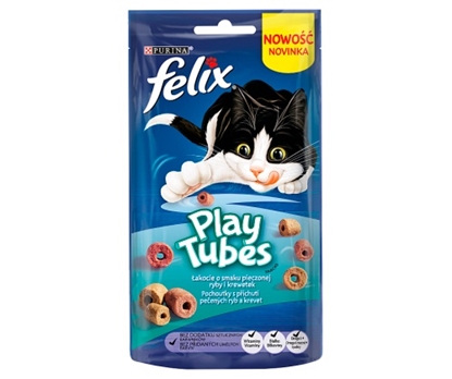 Attēls no FELIX Play Tubes Fish, Shrimps - dry cat food - 50 g
