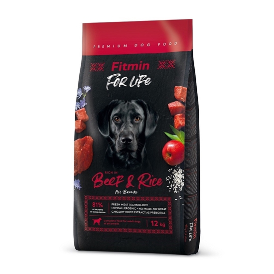 Picture of FITMIN Dog for life Beef & Rice - dry dog food - 12 kg