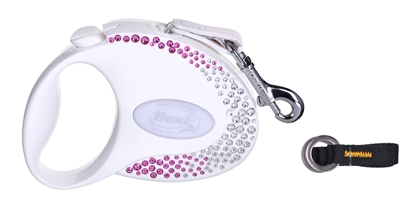Picture of FLEXI Glam Composition with Swarovski crystals S - Dog Retractable lead - 3 m - white