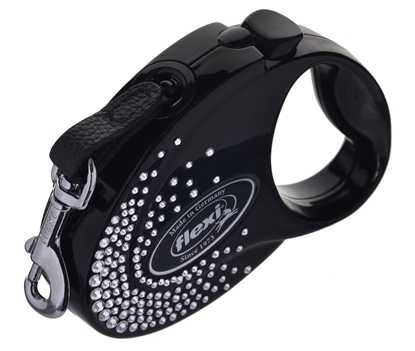 Picture of FLEXI Glam Splash Crystal with Swarovski crystals S - Dog Retractable lead - 3 m - black