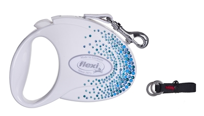 Picture of FLEXI Glam Splash Ocean with Swarovski crystals M - Dog Retractable lead - 5 m - white