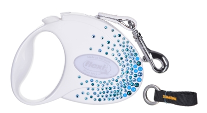 Picture of FLEXI Glam Splash Ocean with Swarovski crystals S - Dog Retractable lead - 3 m - white