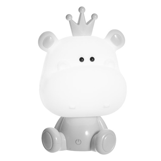 Изображение Galda lampa bērnu Hippo pelēks 3W 4.5-5V USB