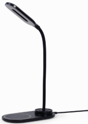 Изображение Galda lampa Gembird Desk Lamp with Wireless Charger Black