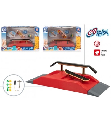 Attēls no Galdā spēle "Pirkstu skrituļdēļu komplekts ar trasi" Skate Park Riders CB49706