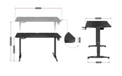 Picture of GAMING DESK HUZARO HERO 8.5 BLACK
