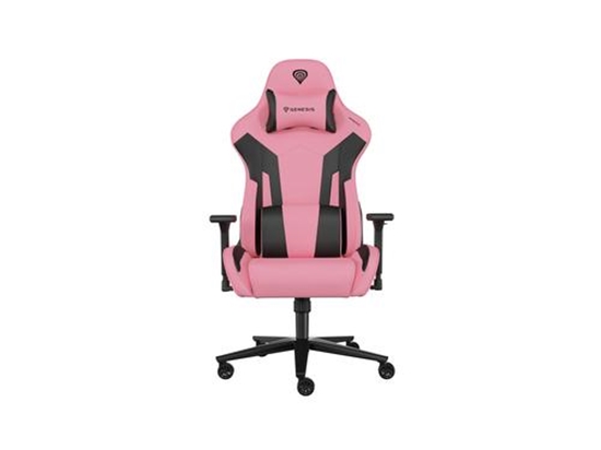 Изображение Genesis mm | Backrest upholstery material: Eco leather, Seat upholstery material: Eco leather, Base material: Metal, Castors material: Nylon with CareGlide coating | Black/Pink