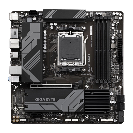 Picture of Gigabyte B650M DS3H Motherboard - Supports AMD Ryzen 8000 CPUs, 6+2+1 Phases Digital VRM, up to 8000MHz DDR5, 2xPCIe 4.0 M.2, 2.5GbE LAN , USB 3.2 Gen 2