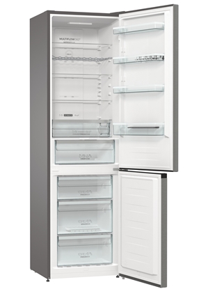 Picture of Gorenje | NRK6202AXL4 | Refrigerator | Energy efficiency class E | Free standing | Combi | Height 200 cm | No Frost system | Fridge net capacity 235 L | Freezer net capacity 96 L | Display | 38 dB | Stainless steel