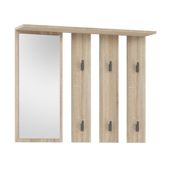 Picture of Hanger + mirror PARMA 100x15x.81.5 cm, oak sonoma