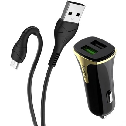 Attēls no Hoco Z31 Car charger +  Micro USB cable 2xUSB QC3.0 18W