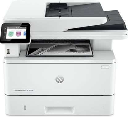 Attēls no HP LaserJet Pro MFP 4102fdn Printer, Black and white, Printer for Small medium business, Print, copy, scan, fax, Instant Ink eligible; Print from phone or tablet; Automatic document feeder; Two-sided printing
