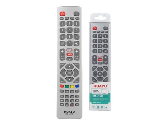 Изображение HQ LXP1589 SHARP TV remote control LCD / LED / RM-L1589 Netflix / Youtube / Black