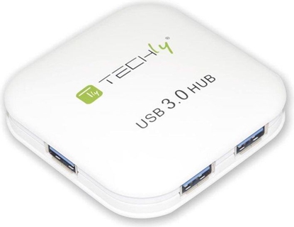 Attēls no HUB USB Techly 4x USB-A 3.0 (IUSB3-HUB4-WH)