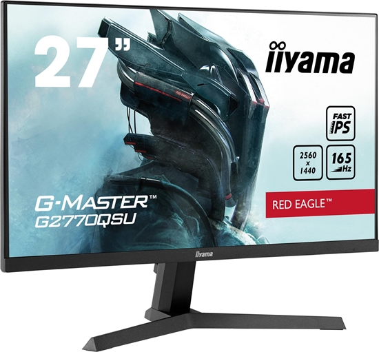 Изображение Iiyama G-MASTER Red Eagle G2770QSU-B1 - LED monitor - 27" - 2560 x 1440 WQHD @ 165 Hz - Fast IPS - 400 cd / m² - 1000:1 - HDR400 - 0.5 ms - HDMI, DisplayPort - speakers - matte black