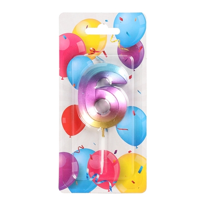 Picture of Jubilejas svece-cipars krāsaina Nr 6