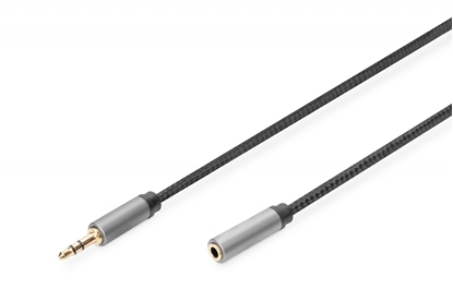 Изображение Kabel przedłużający audio MiniJack Stereo Typ 3.5mm/3.5mm M/Ż nylon 1m