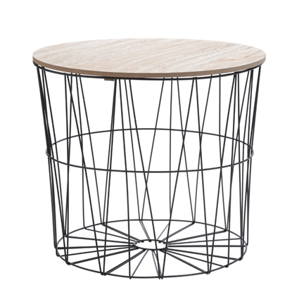 Изображение Kafijas galds-grozs 4living metāla, apaļš, melns 46x41x40cm