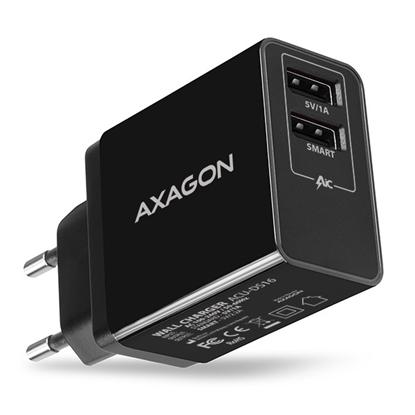 Picture of ACU-DS16 Ładowarka sieciowa, SMART 16W, 2x port USB-A, 5V/2.2A + 5V/1A