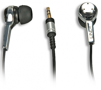 Attēls no Lindy Earphone, Black - With small 2.5mm connector, i.e. for many smartphones